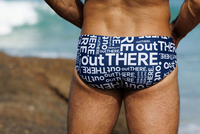 outTHERE Graphic Swim brief - Navy