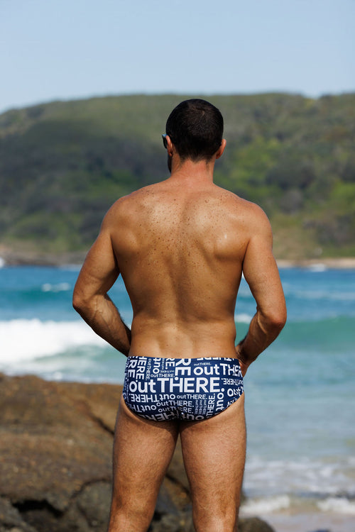 outTHERE Graphic Swim brief - Navy