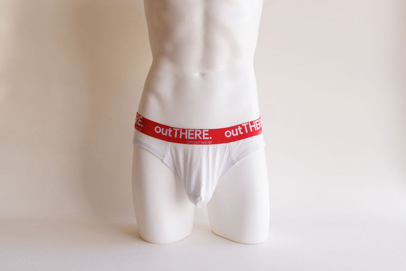 Men's Relaxed Brief - White/Red