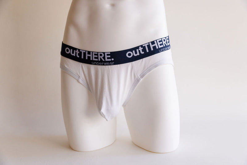 Men's Relaxed Brief - White/Navy